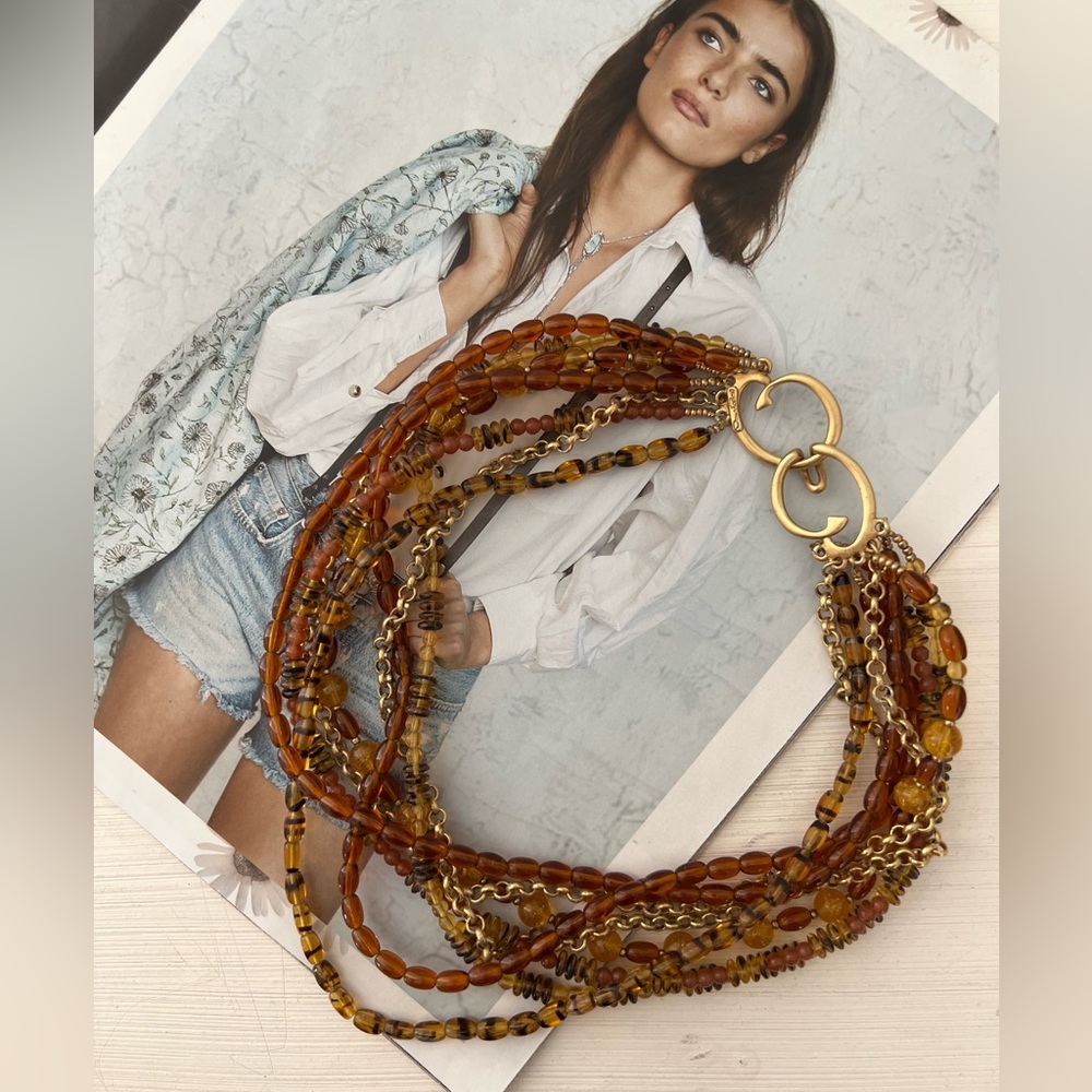 Vintage Oscar de La Renta amber stylish necklace